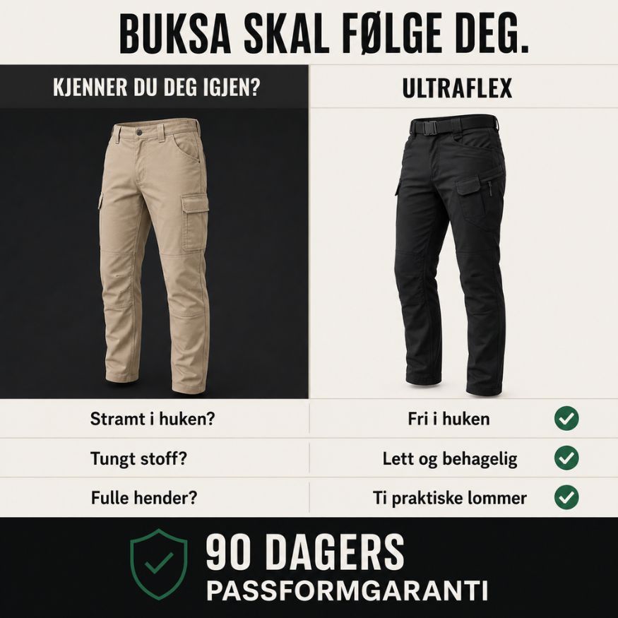 Vanlige, slitte arbeidsbukser