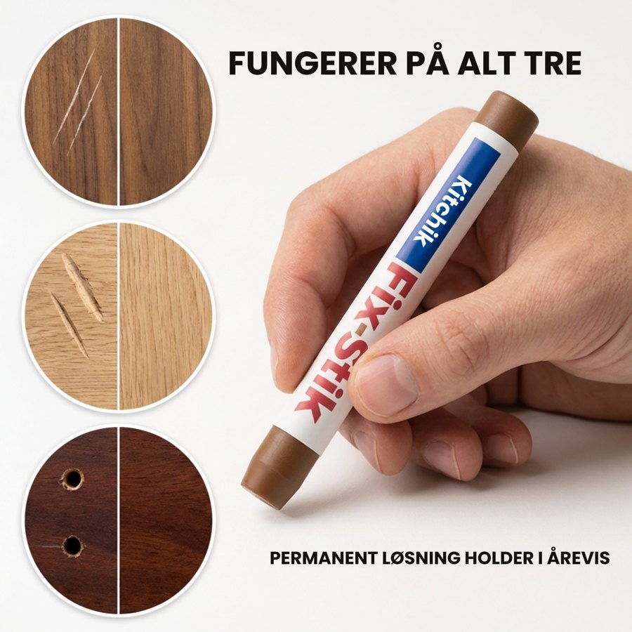 Fungerer på alt tre — riper, hakk og spikerhull