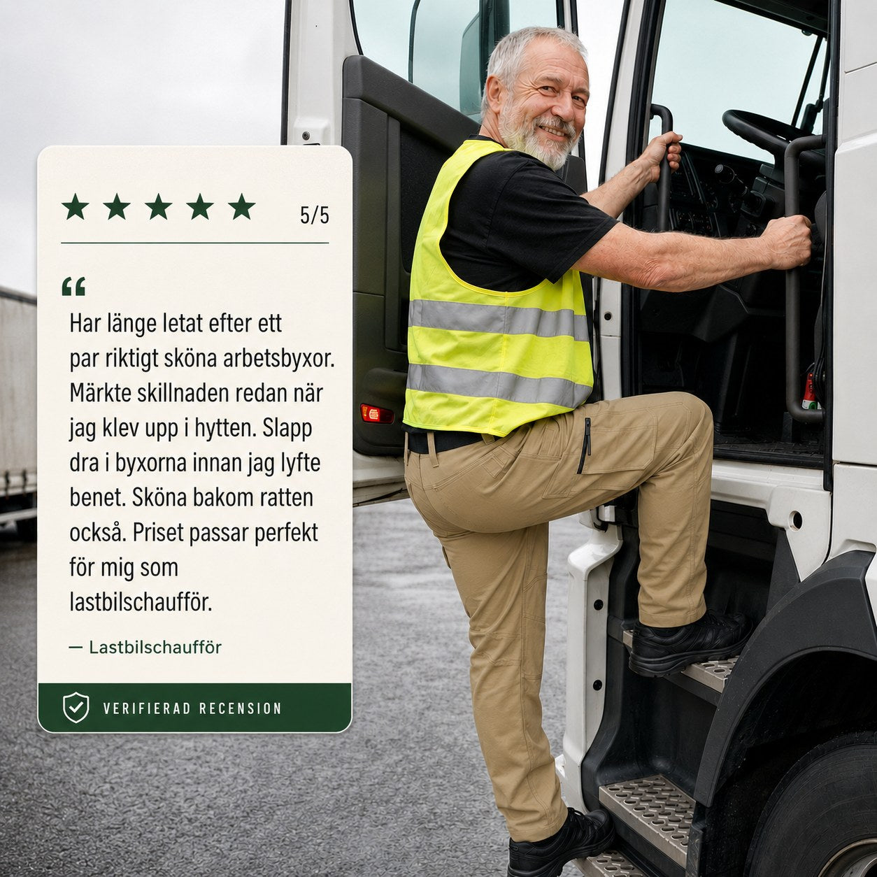 Anmeldelse fra en lastebilsjåfør som merket forskjellen da han klev opp i hytta