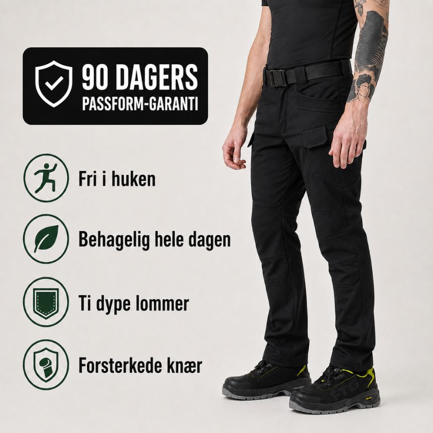 Ultraflex fleksible arbeidsbukser med 90 dagers passform-garanti
