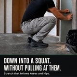 Down into a squat without pulling at the trousers