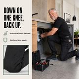 Down on one knee and back up, reinforced knees
