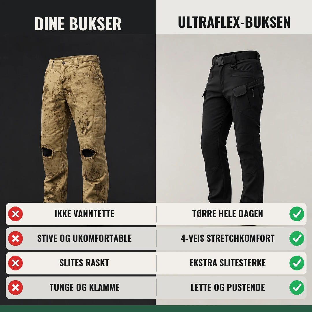 Dine bukser mot Ultraflex-buksen, sammenligning